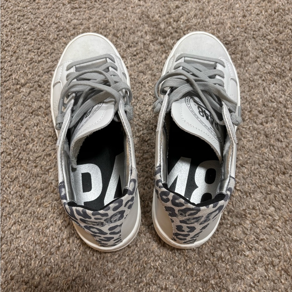 P448 Low Top Sneakers (white/grey leopard)